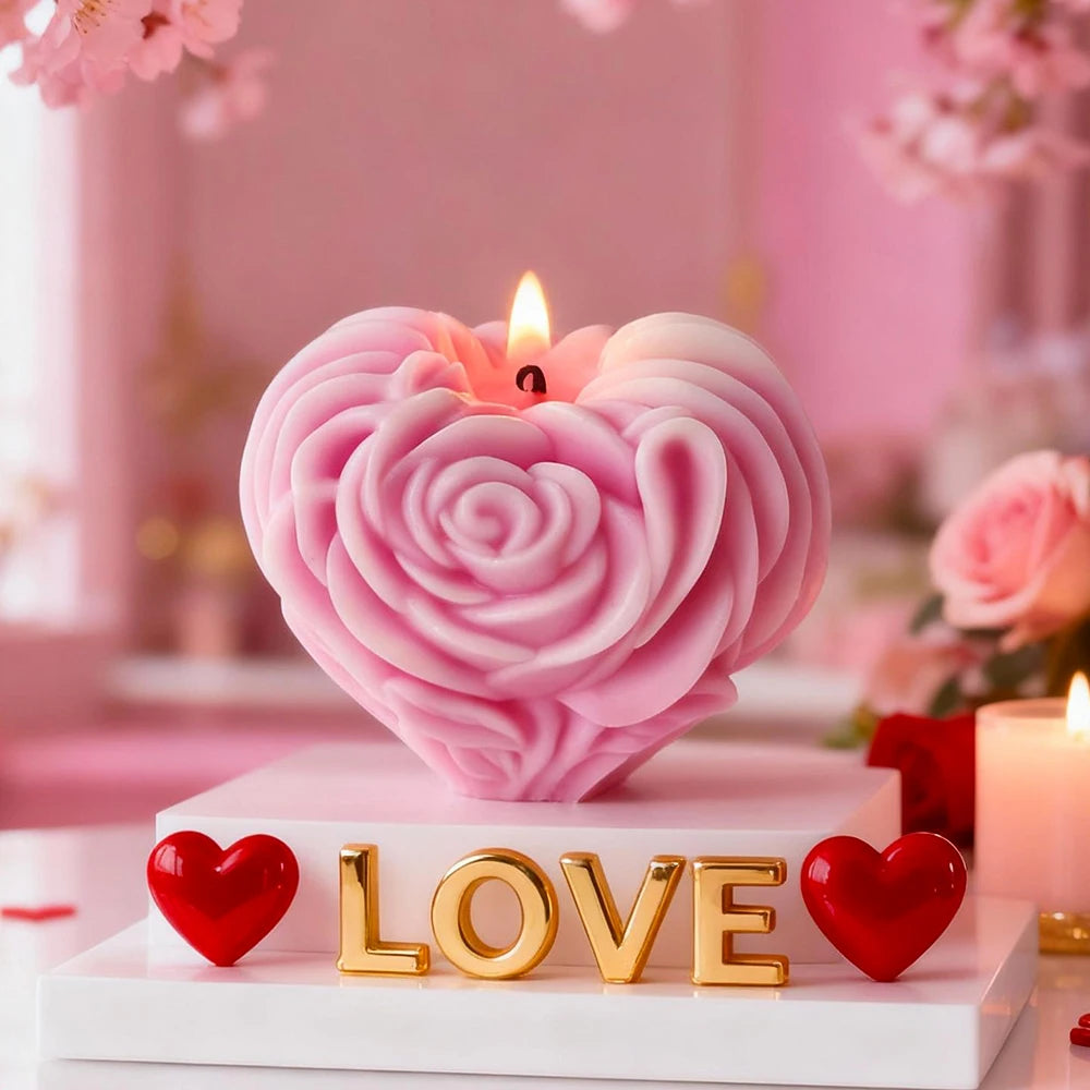 DIY Rose Heart Silicone Mold for Candle Making - candletown.net