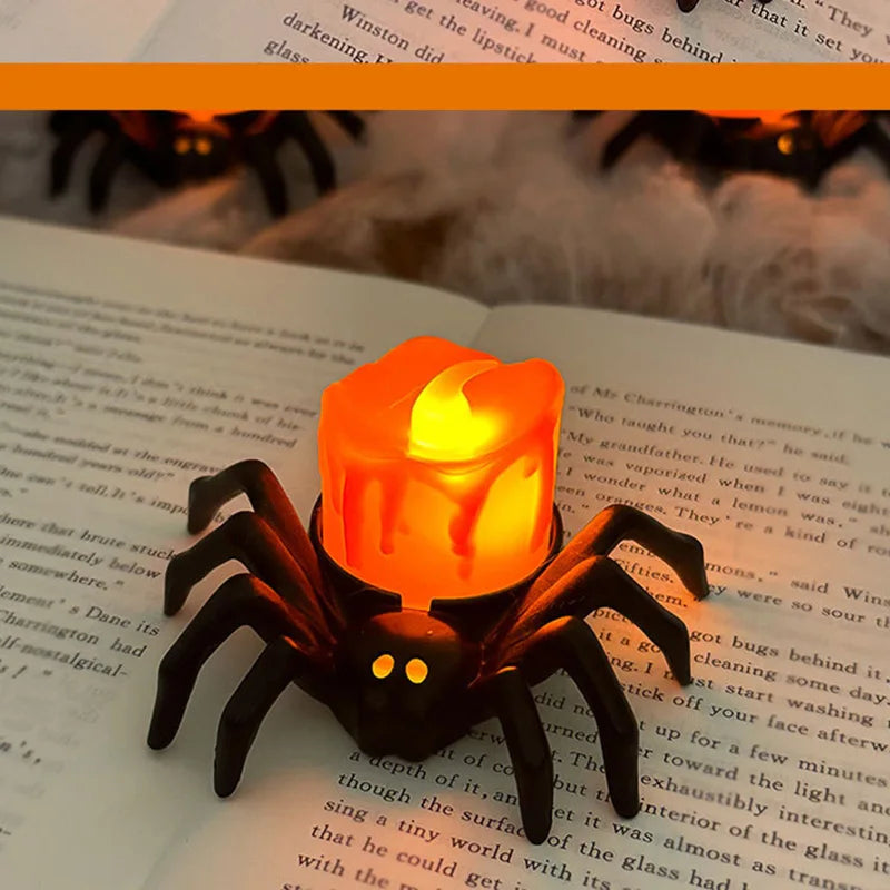 Halloween Spider LED Candle Light – Battery Operated Night Light