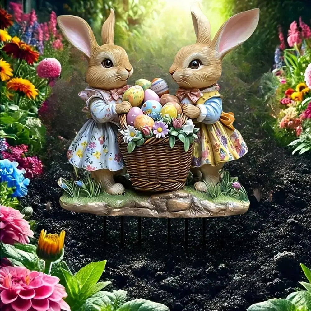 Easter Bunny Yard Sign – Acrylic Lawn Stake - candletown.net