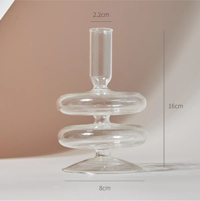 Modern Glass Candle Holder – Nordic Clear Design - candletown.net