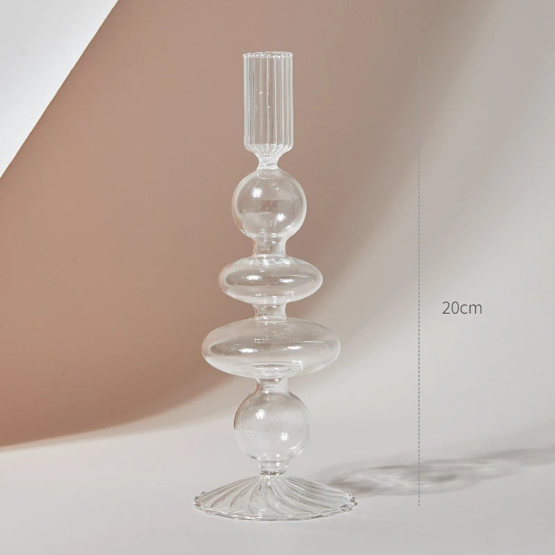 Modern Glass Candle Holder – Nordic Clear Design