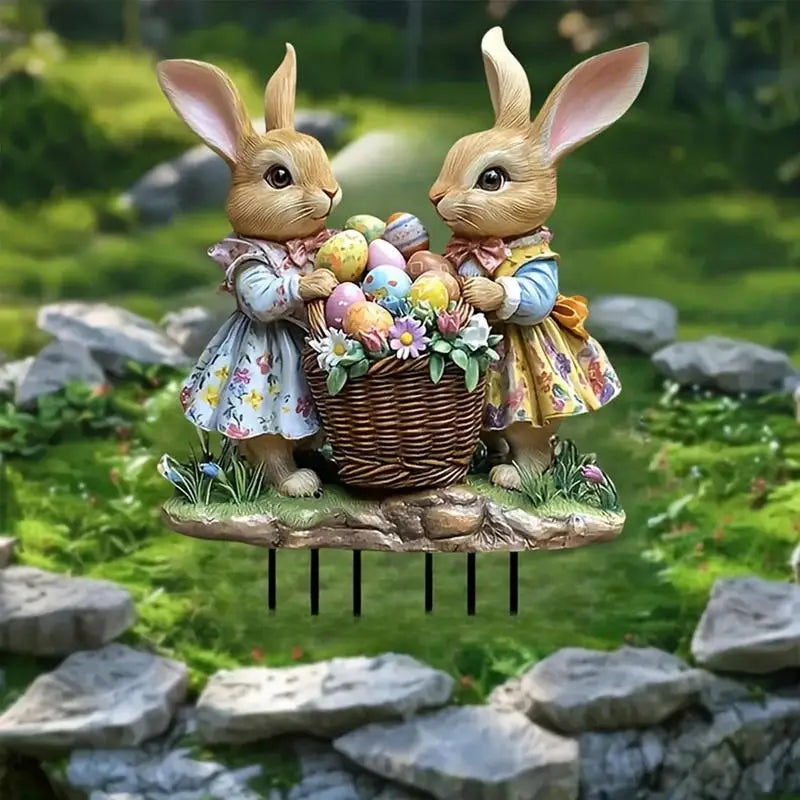 Easter Bunny Yard Sign – Acrylic Lawn Stake - candletown.net