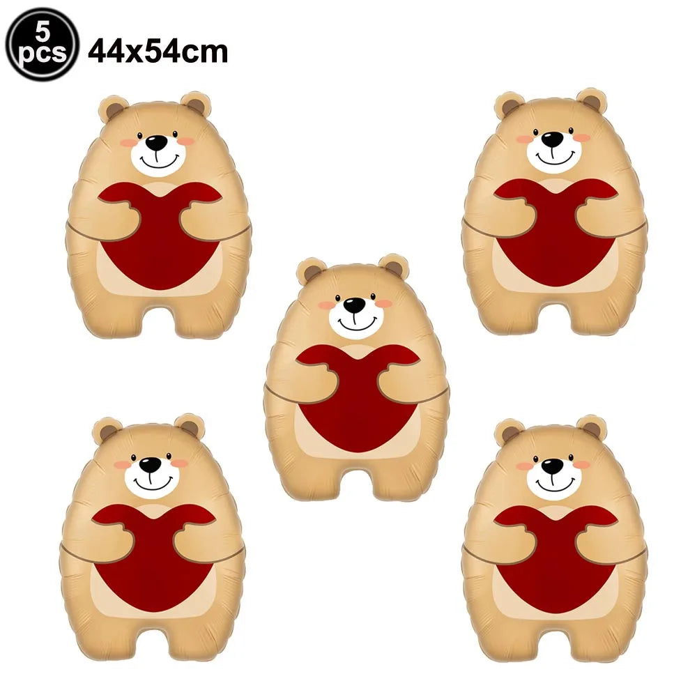 Heart Shaped Foil Balloons – 18 Inch (5 pcs) - candletown.net