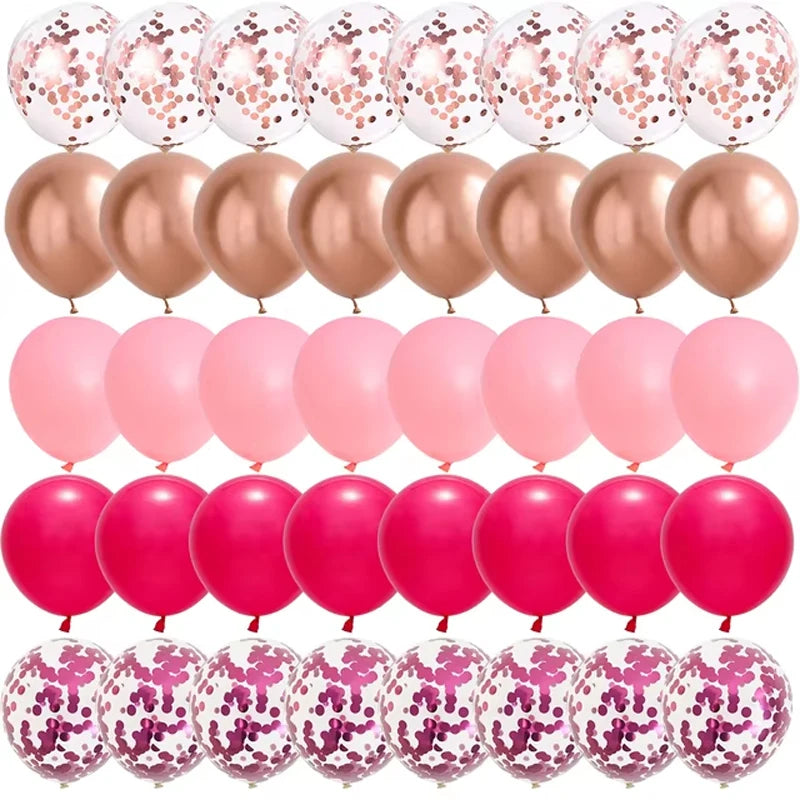 40PCS Rose Gold & Pink Balloons – Elegant Party Decorations - candletown.net