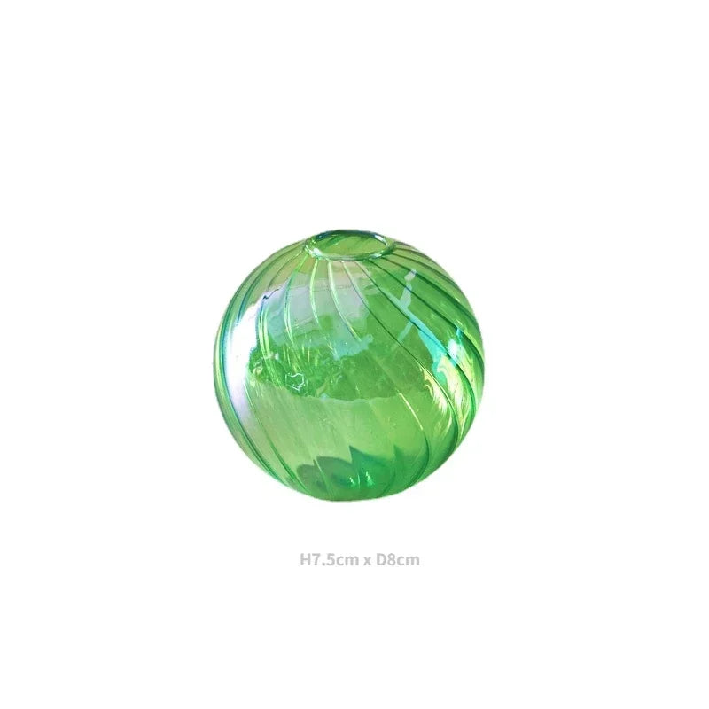 Green ball with text on a white background