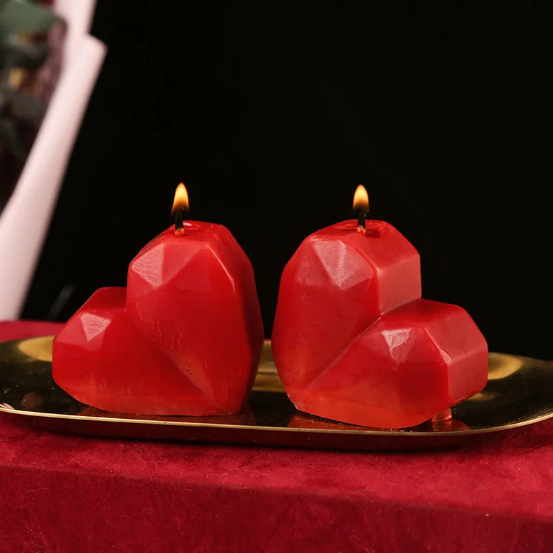 Red Heart Shaped Scented Candle - candletown.net