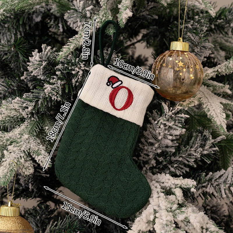 Christmas Knitted Stocking with Letter Design