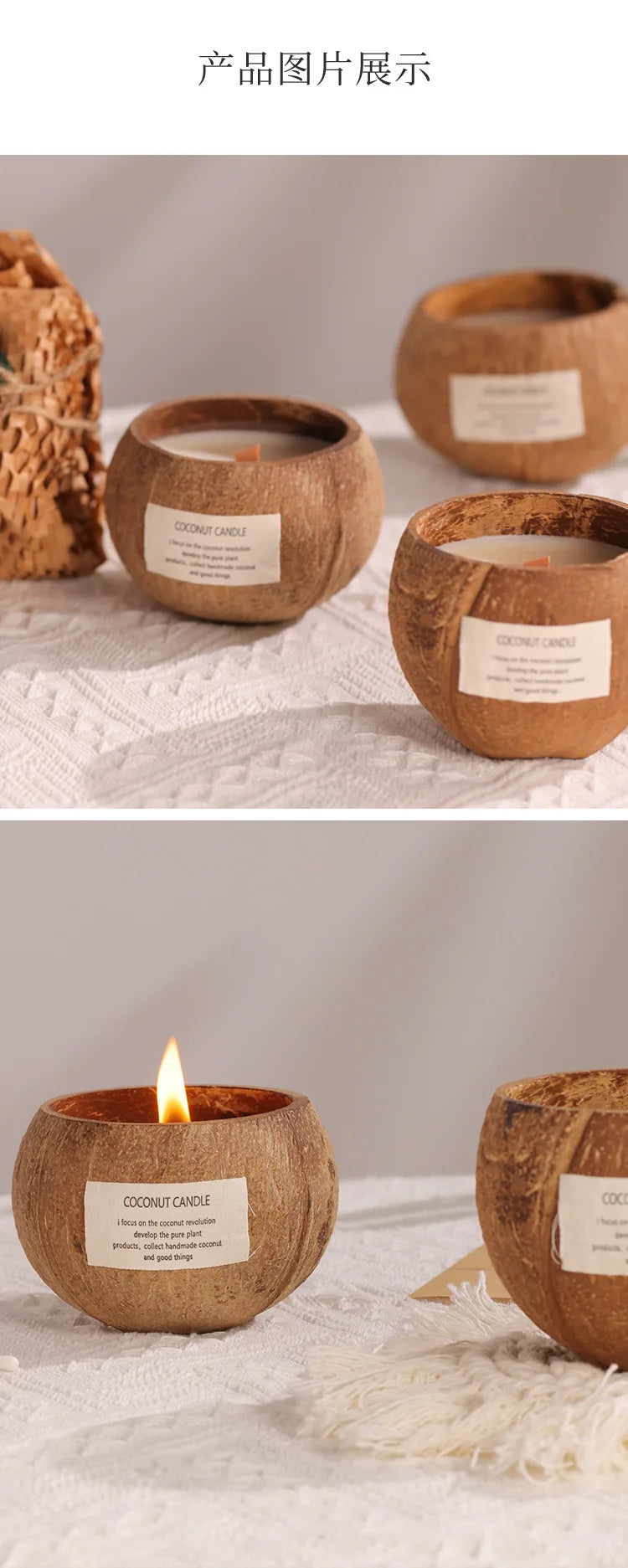 Eco-Friendly Soy Wax Aromatherapy Candle with Wooden Wick