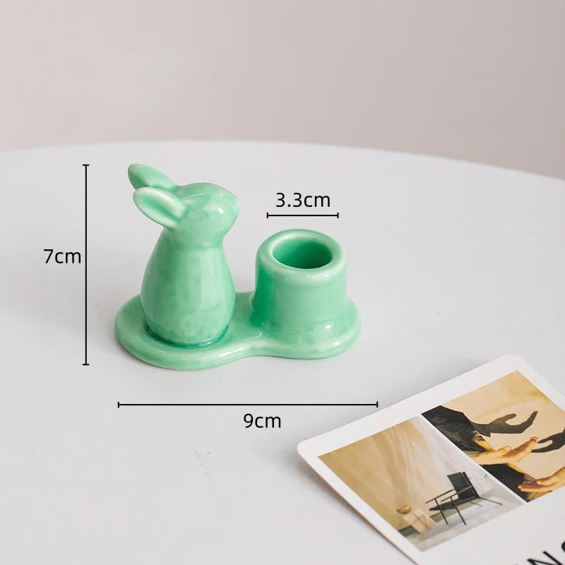 Creative Ceramic Bunny Candle Holder – A Delightful Accent for Your Home - candletown.net