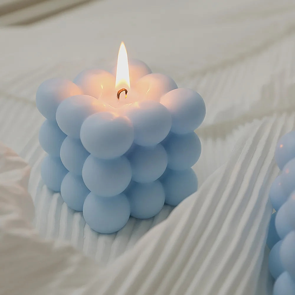 Big Cube Bubble Scented Candle – Modern Sculpted Design