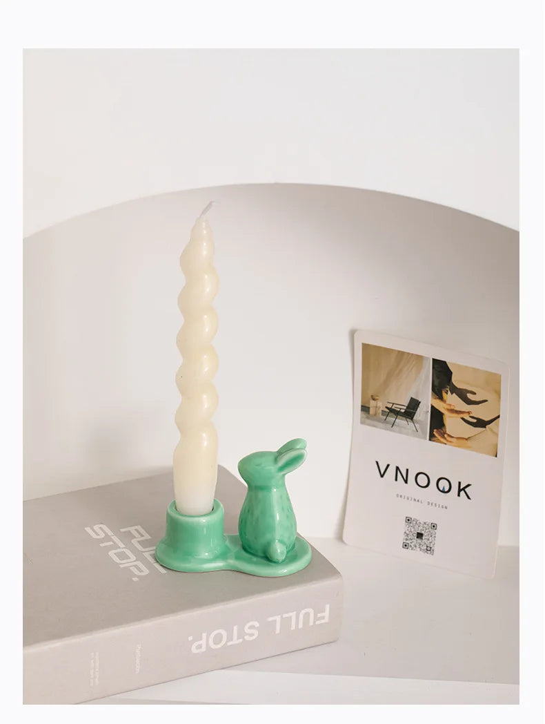 Creative Ceramic Bunny Candle Holder – A Delightful Accent for Your Home - candletown.net