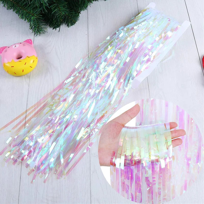 Rainbow Foil Fringe Tinsel Curtain – 2 m Party Backdrop