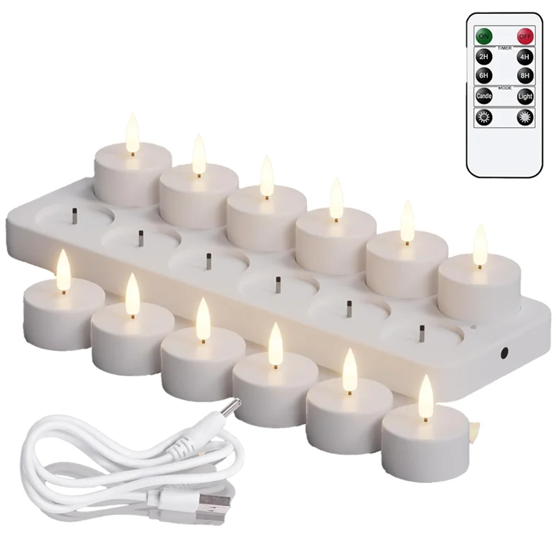 Rechargeable Flameless LED Tea Lights with Remote