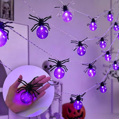 Halloween Spider LED String Lights – 10 LEDs, 1.5 m