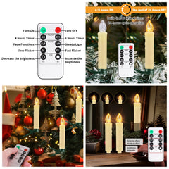 Flameless LED Taper Candles for Christmas Tree