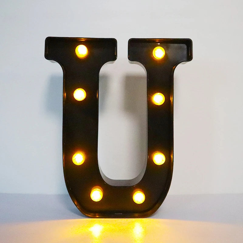22cm LED Alphabet and Number Lights – Black Letter Decor - candletown.net