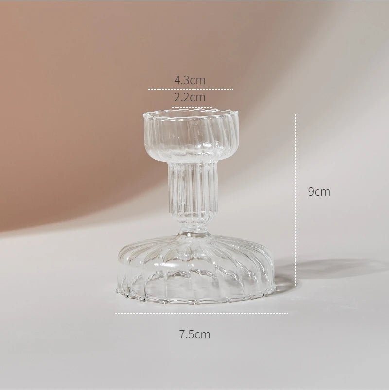 Modern Glass Candle Holder – Nordic Clear Design