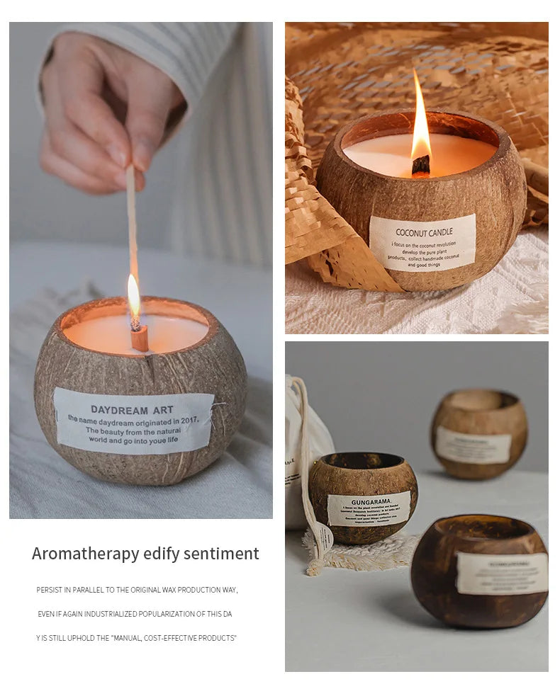 Eco-Friendly Soy Wax Aromatherapy Candle with Wooden Wick