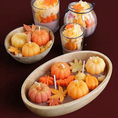 Handmade Pumpkin Bowl Soy Candle – Autumn Scented Centerpiece Candle