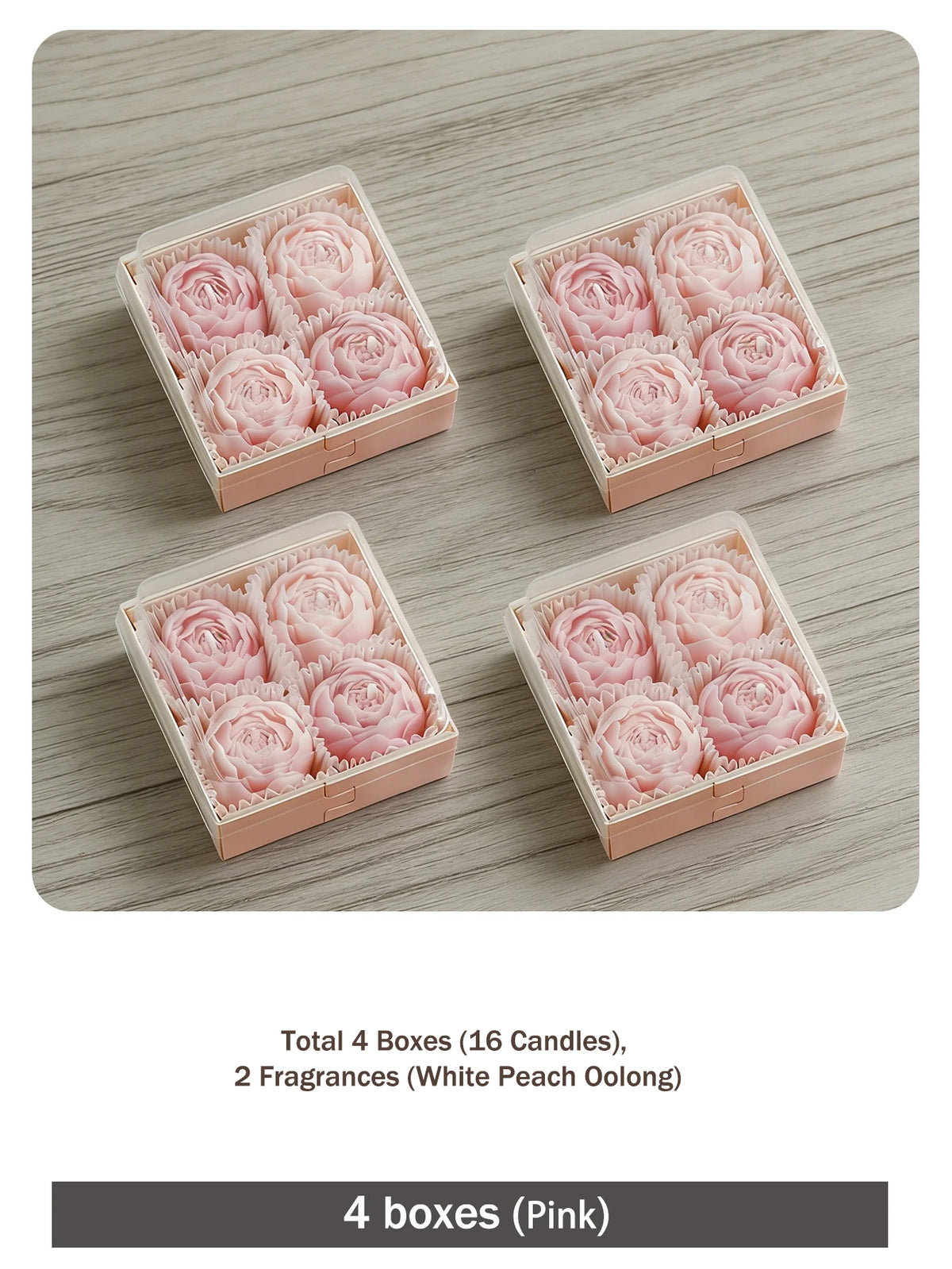 Rose Flower Shaped Soy Wax Candles – Set of 4 - candletown.net