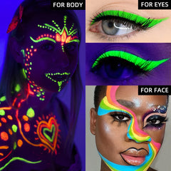 UV Neon Face & Body Paint Pen – 8 Fluorescent Colors