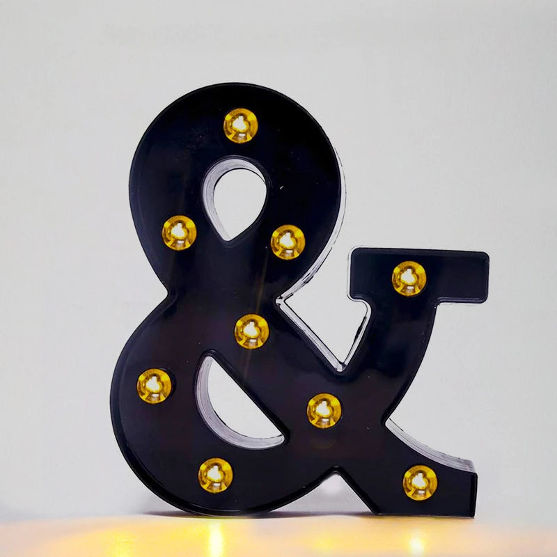 22cm LED Alphabet and Number Lights – Black Letter Decor - candletown.net