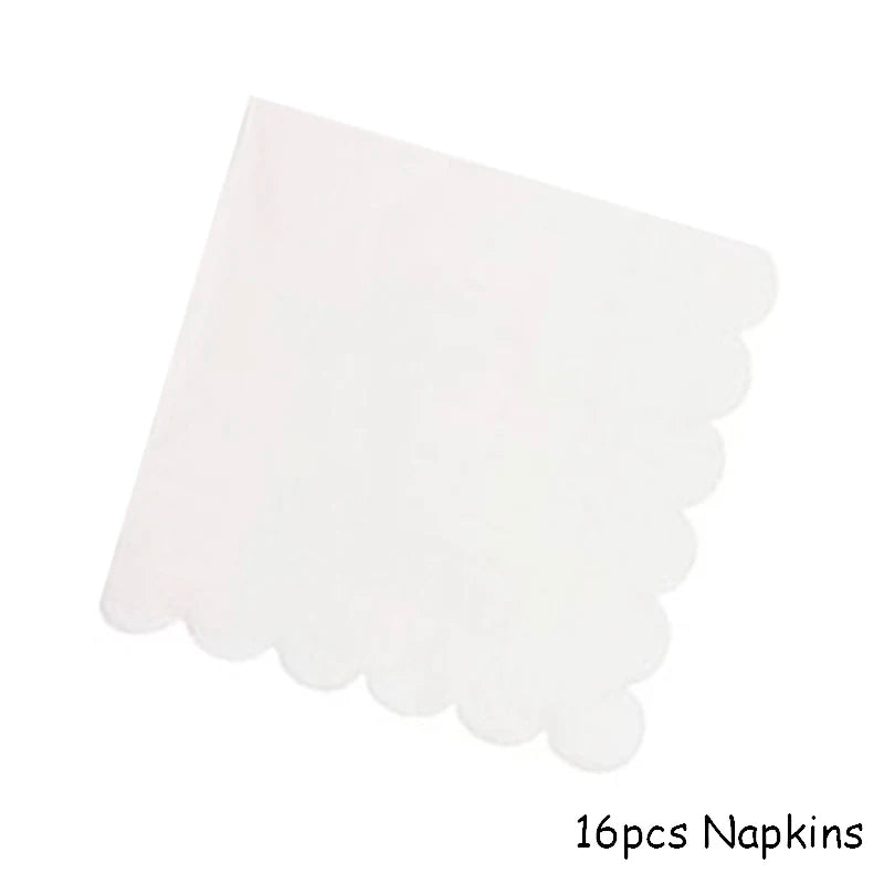 White & Gold Disposable Tableware Set