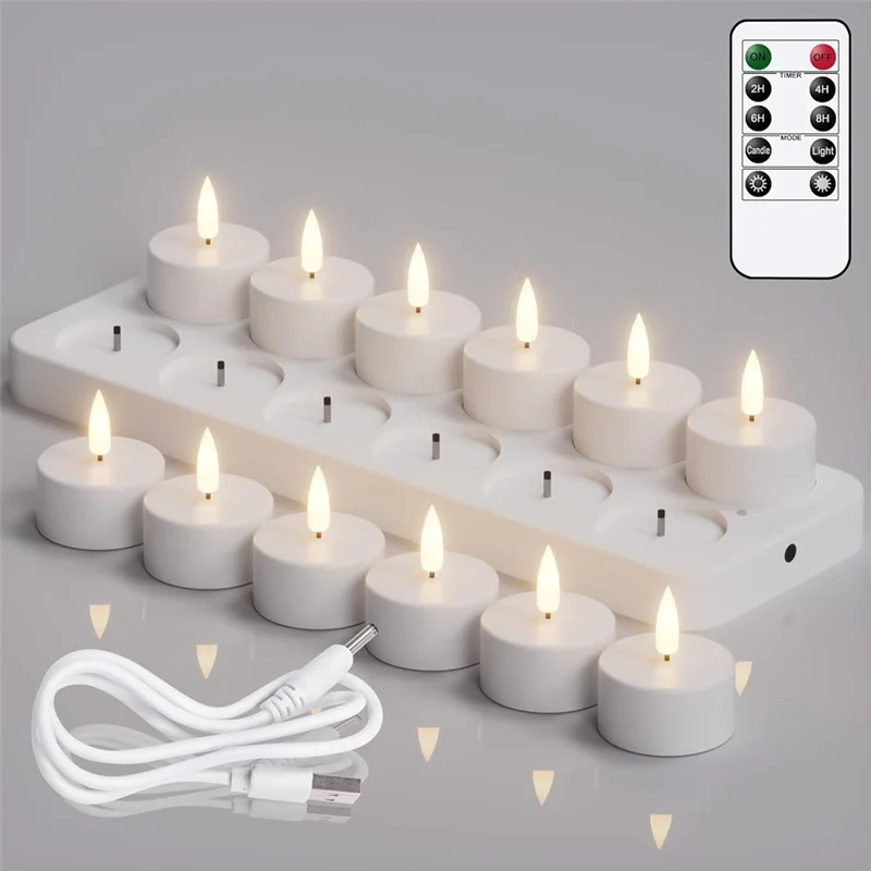 Rechargeable Flameless LED Tea Lights with Remote