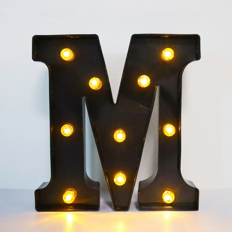 22cm LED Alphabet and Number Lights – Black Letter Decor - candletown.net