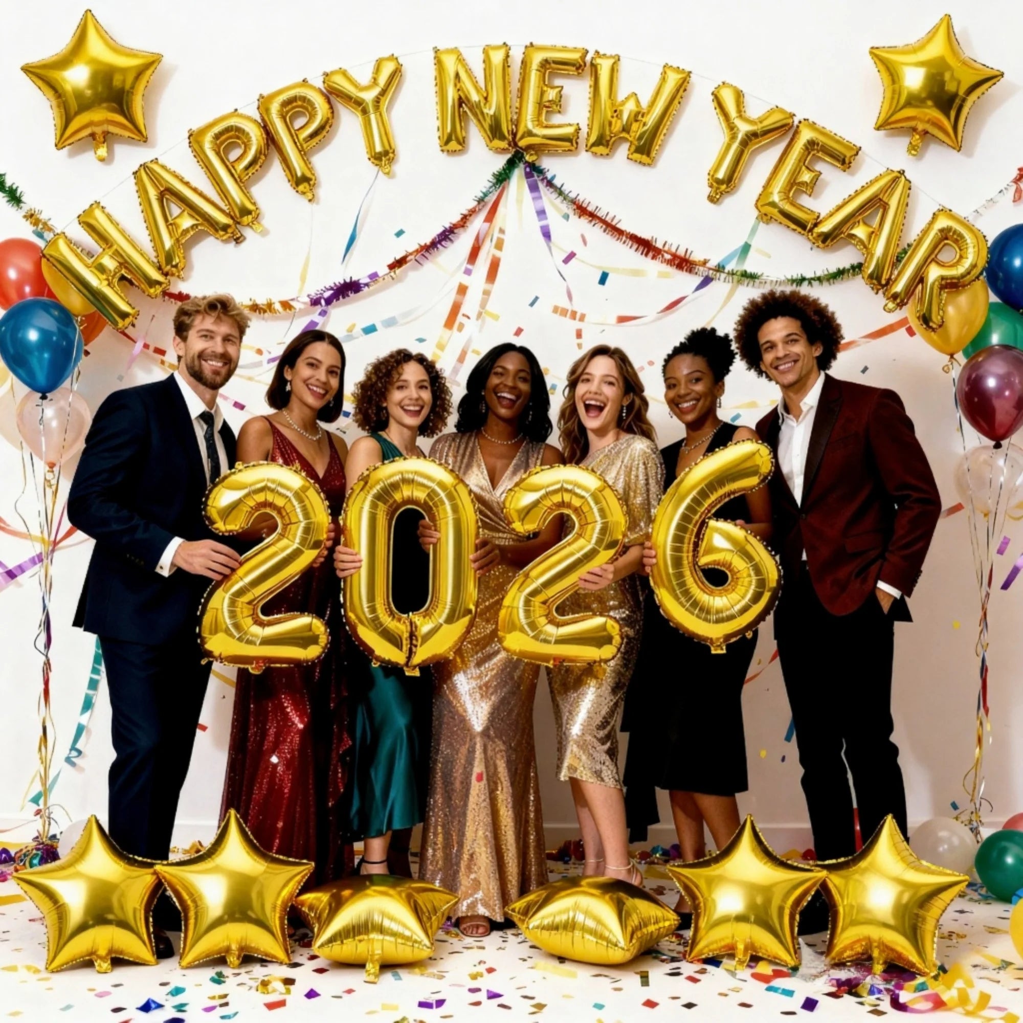 23-Osainen 2026 Uudenvuoden Ilmapallosetti