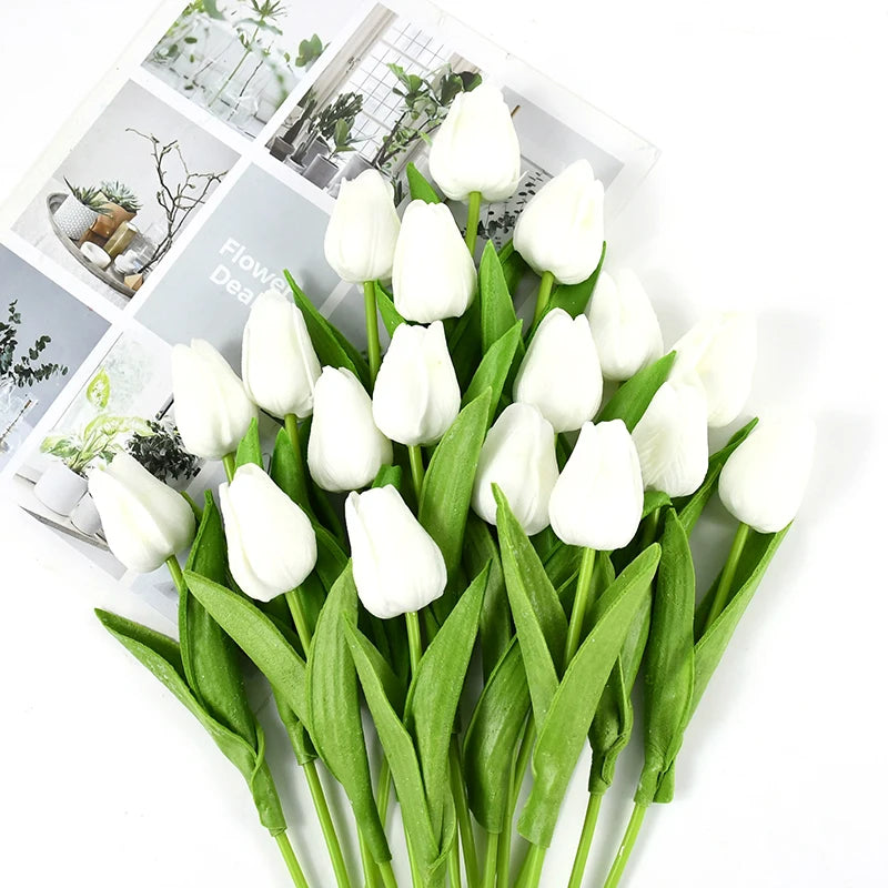 10pcs Tulip Artificial Flowers – Lifelike & Elegant Decor - candletown.net