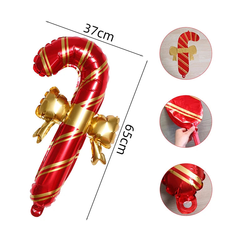 Candy Cane Foil Balloons – 6pcs Set