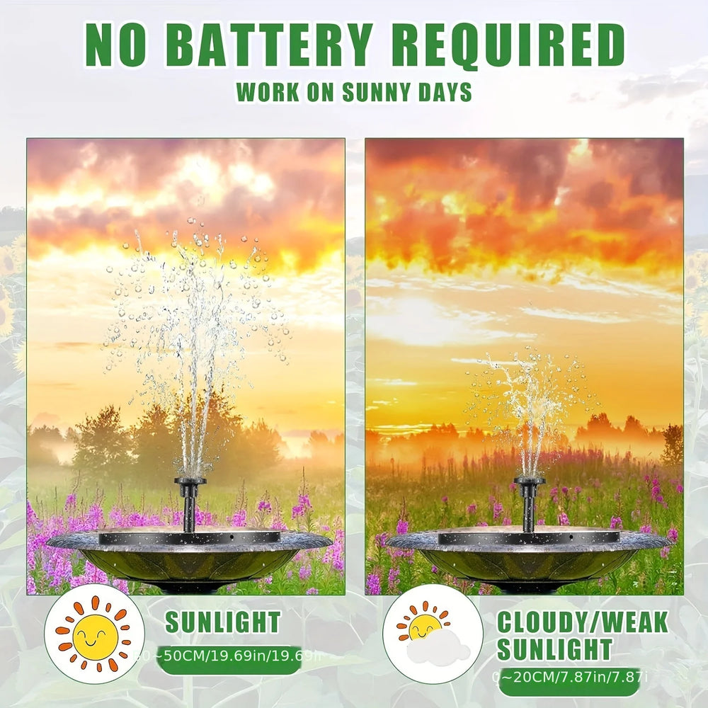 Solar Fountain with 6 Nozzles – Floating Pump for Garden & Yard - candletown.net