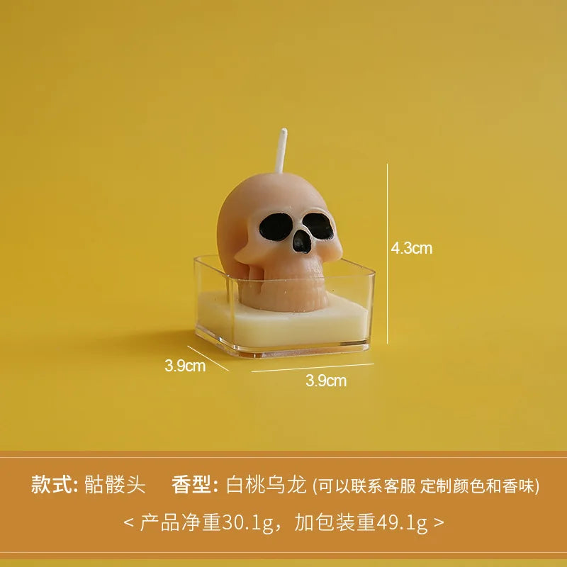 Cute Halloween Tealight Candles – Pumpkin & Skull Designs