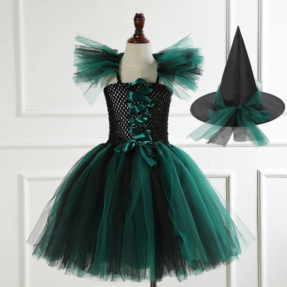 Kids Witch Costume – Hat, Broom & Accessory Options (Multicolor)