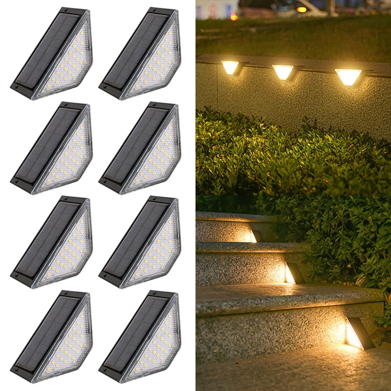 8 kpl Aurinkokenno LED-Porrasvalot