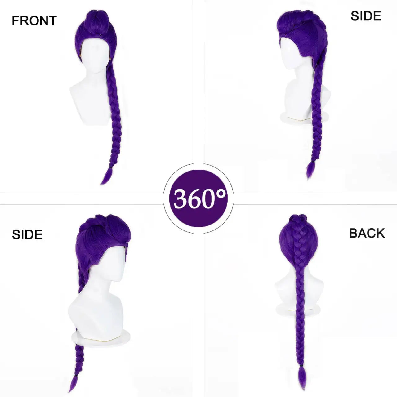 Purple Braided Clip-In Ponytail Wig – Cosplay Hair