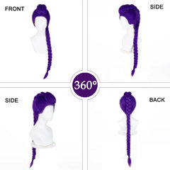 Purple Braided Clip-In Ponytail Wig – Cosplay Hair