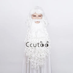 Santa Claus Beard & Wig Set – Classic White Cosplay Costume Accessory