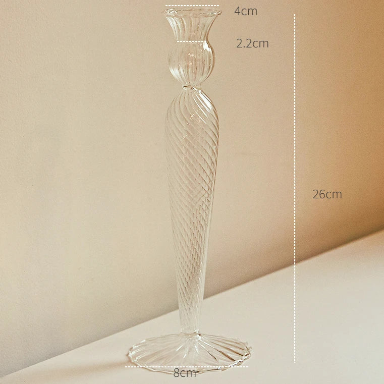 Modern Glass Candle Holder – Nordic Clear Design