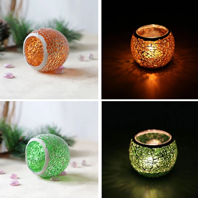 Moroccan Mosaic Glass Candlestick – Votive Candle Holder - candletown.net