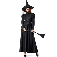 Deluxe Witch Costume Set – Halloween Wizard Dress with Hat for Kids & Adults