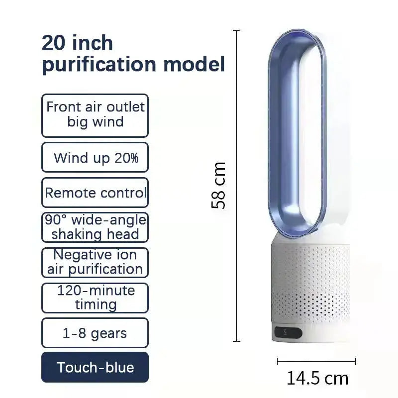20" Bladeless Tower Fan with Remote & Quiet Operation - candletown.net