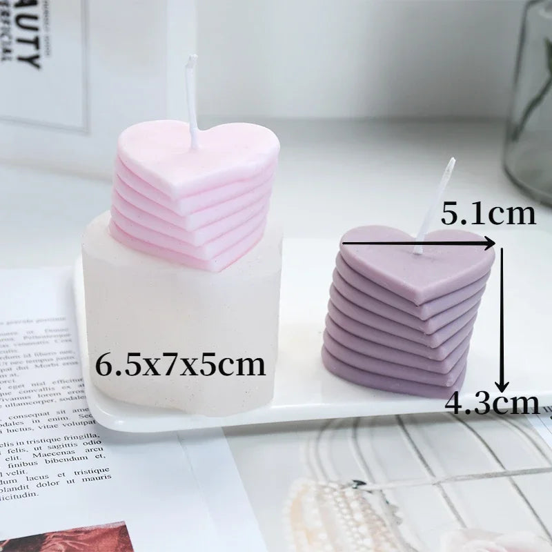 3D Rotating Heart Silicone Candle Mold