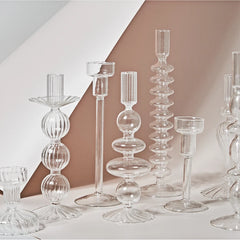 Modern Glass Candle Holder – Nordic Clear Design