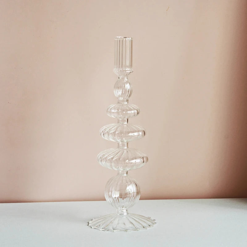 Modern Glass Candle Holder – Nordic Clear Design