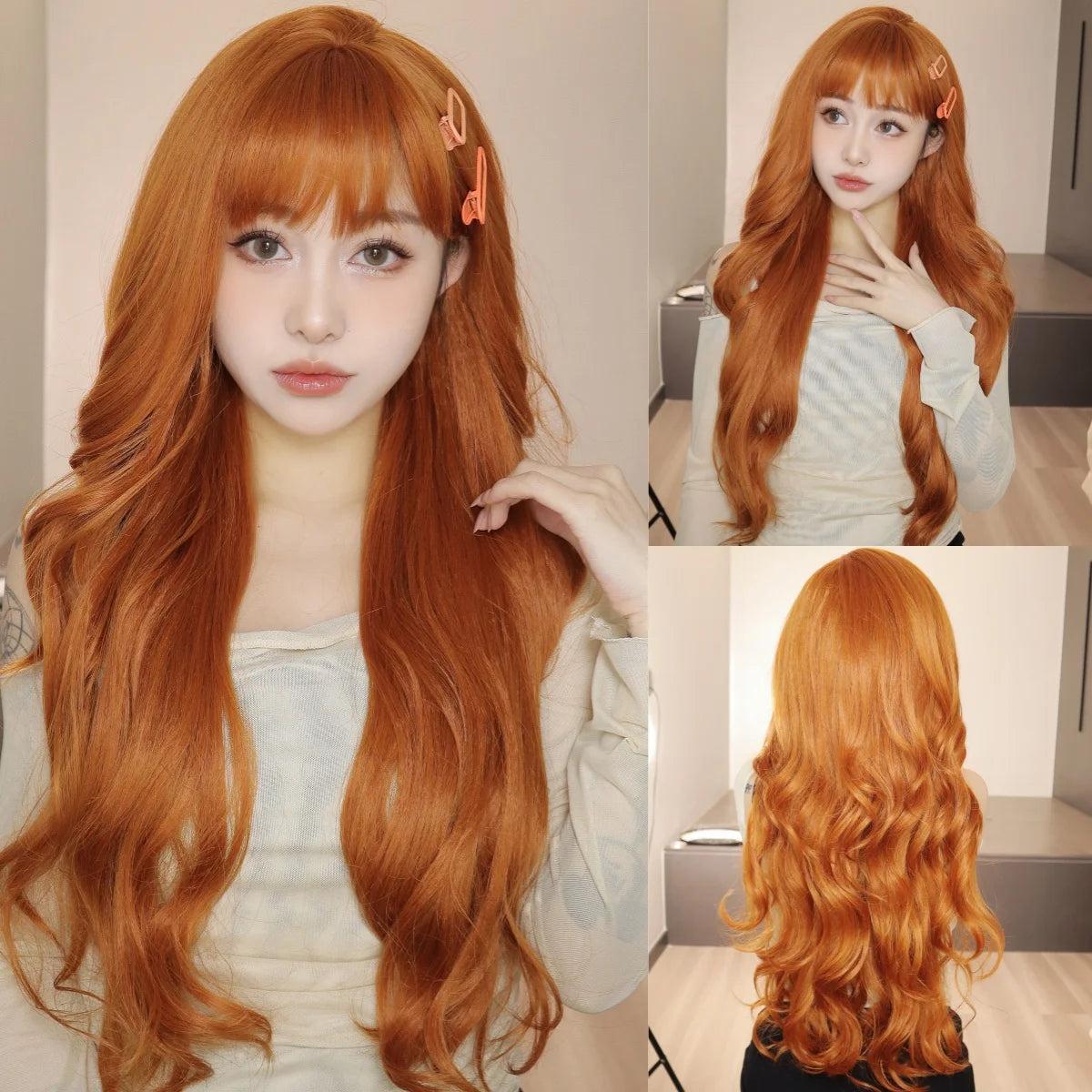 Curly Wig with Bangs – Heat-Resistant Cosplay & Party Wig