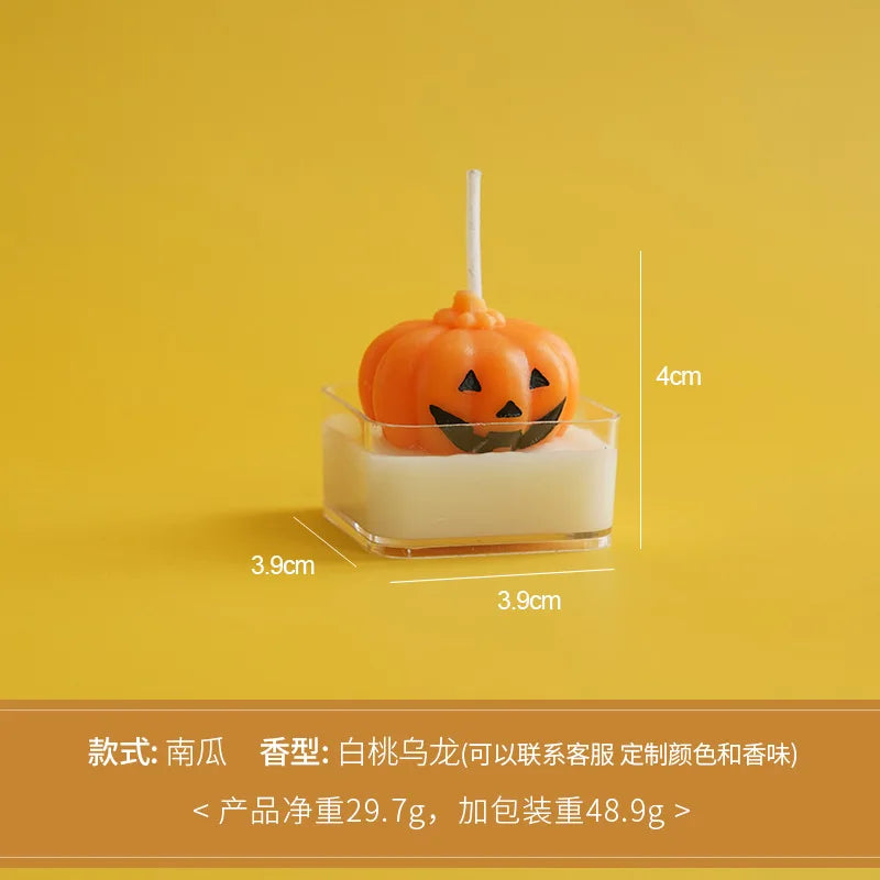 Cute Halloween Tealight Candles – Pumpkin & Skull Designs
