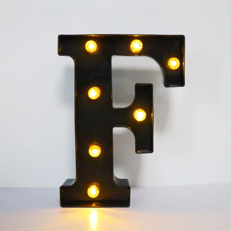 22cm LED Alphabet and Number Lights – Black Letter Decor - candletown.net