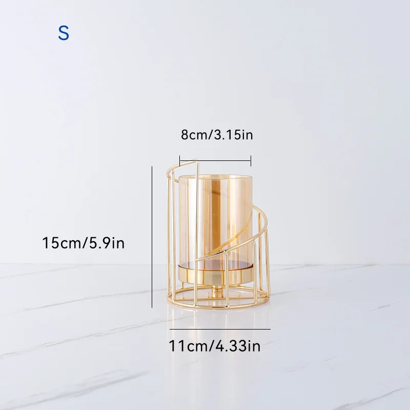 Gold Metal Candle Holder